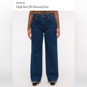 Abercrombie & Fitch High Rise 90s Relaxed Jean, 28R Dark Wash
